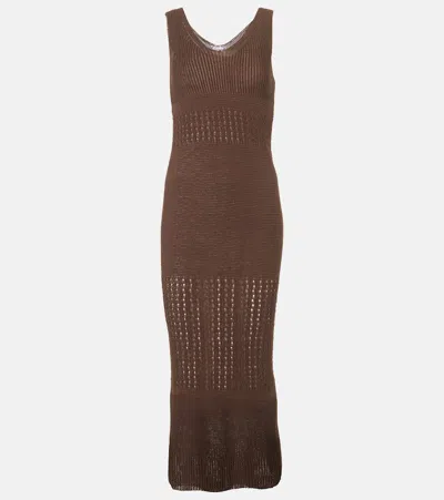 MAX MARA VALOIS KNITTED COTTON-BLEND MAXI DRESS