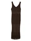 Max Mara Valois Knitted Long Dress In Brown