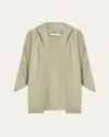 Max Mara Vals Button Wool-cashmere Hooded Cardigan In Green