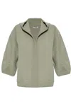Max Mara Wool Blend Cardigan With Buttoned Hood In Gray