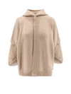 Max Mara Vals Hooded Wool And Cashmere-blend Cardigan In Brown