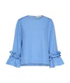 Max Mara Ruffle-trim Blouse In Blue