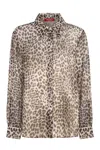 Max Mara Valzer Sheer Animal-print Shirt In Maculato