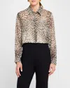 Max Mara Valzer Sheer Animal-print Shirt In Beige