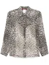 Max Mara Valzer Sheer Animal-print Shirt In Black
