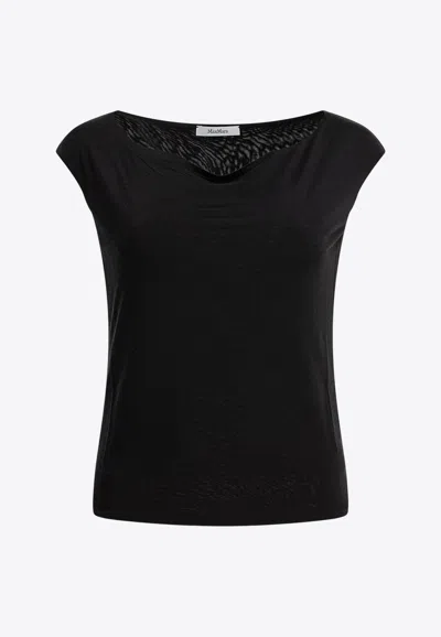 MAX MARA VALZER SILK V-NECK TOP