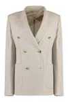 Max Mara Women Linen Blend Single-breasted Jacket In Beige