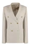 Max Mara Women Linen Blend Single-breasted Jacket In Beige