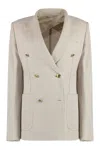 Max Mara Vanadio Cotton Double-breasted Blazer In Neutral