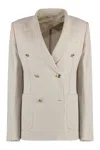 Max Mara Vanadio Cotton Double-breasted Blazer In Gray
