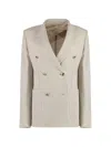 Max Mara Vanadio Cotton Double-breasted Blazer In Gray