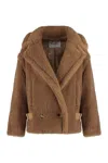 Max Mara Teddy Bear Wool Coat In Camel