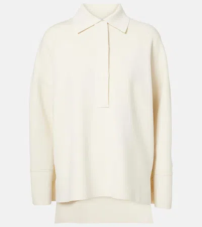 Max Mara Off-white Vand Polo In 001 Silk