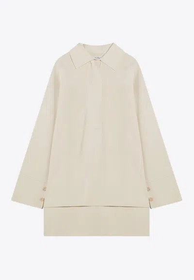 Max Mara Vand Long-sleeved Blouse In Ivory