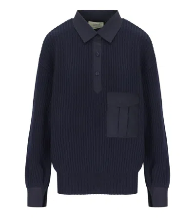 Max Mara Vanda Blue Polo Sweater