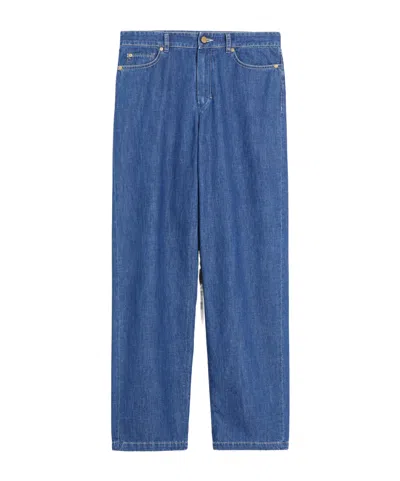 Max Mara Vaqueros De Pernera Recta En Denim In Blue