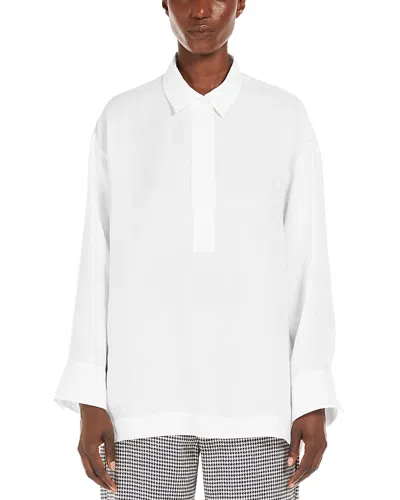 Max Mara Varese Linen Top In Optical White