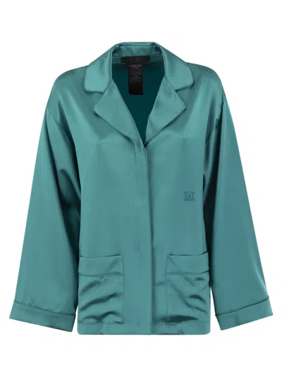 Max Mara Women's Vasaio - Silk Satin Pyjama Shirt In Green