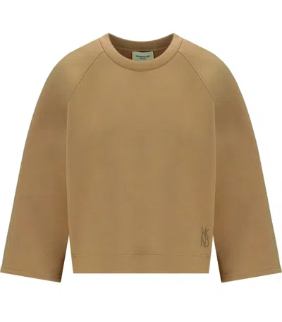 Max Mara Vasto Beige Sweatshirt In Brown