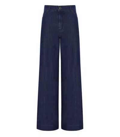 Max Mara Vega Dark Blue Wide Leg Jeans