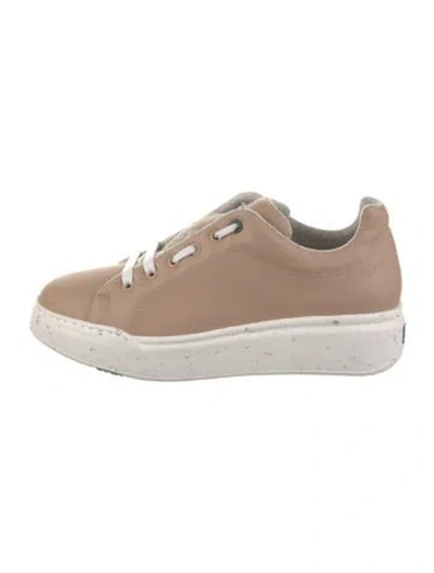 Pre-owned Max Mara Vegan Leather Sneakers In Pink