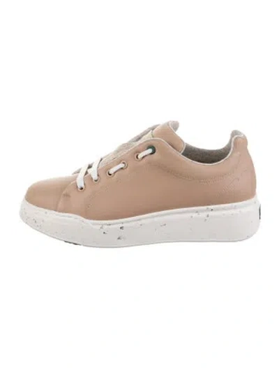Pre-owned Max Mara Vegan Leather Sneakers In Pink