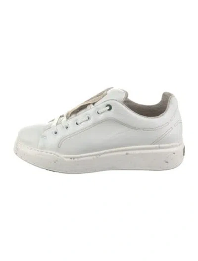 Pre-owned Max Mara Vegan Leather Sneakers In White