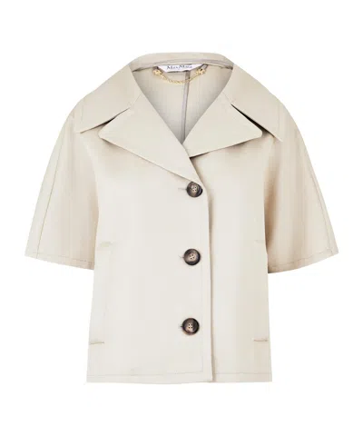 Max Mara Veggia Cape Jacket In White