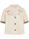Max Mara Womens Sand Veggia Short-sleeve Cotton Cape In Neutrals