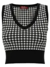 Max Mara Blackwhite Cropped Vest In Black