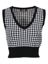 Max Mara Veleno Gingham Vest In Brown