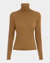 Max Mara Saluto Virgin Wool Turtleneck Sweater In Brown