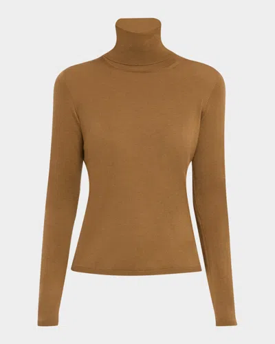 Max Mara Veloce Cashmere Turtleneck Sweater In Brown