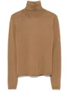 Max Mara Wool And Cashmere Turtleneck Sweater In Brown