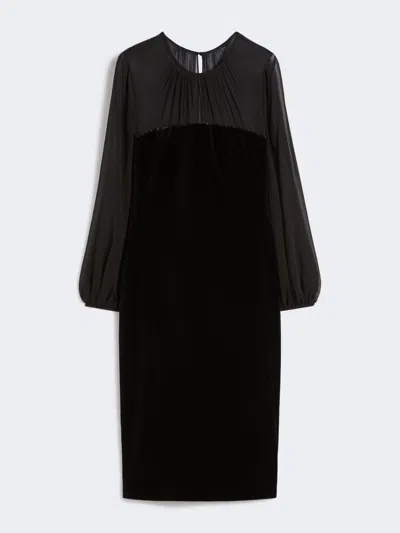 MAX MARA VELVET AND GEORGETTE DRESS