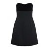 Max Mara Short 'trani' Dress With Velvet Insert In Black