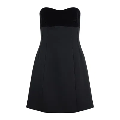 MAX MARA MAX MARA VELVET AND SABLÉ BUSTIER MINIDRESS