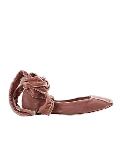Max Mara Velvet Ballet Shoes In Brown