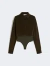 Max Mara Velvet Bodysuit Shirt In Green