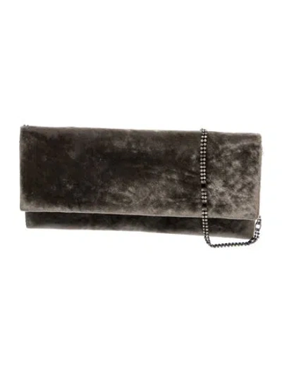 Pre-owned Max Mara Velvet Clutch In Grey