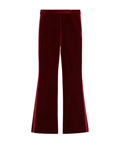 Max Mara Velvet Dress Pants In Burgundy