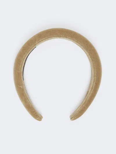 Max Mara Velvet Hairband In Brown
