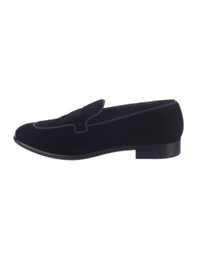 Pre-owned Max Mara Velvet Loafers In Blue