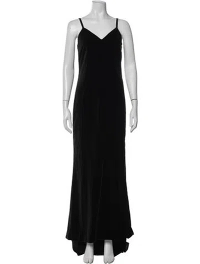 Pre-owned Max Mara Velvet Long Dress In Black
