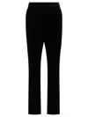 Max Mara Soft Texture Trousers With Button Detail And Side Stripe In Black