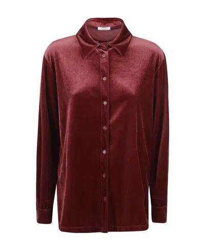 Max Mara Velvet Shirt In Red