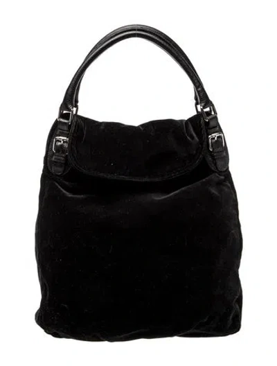 Pre-owned Max Mara Velvet Top Handle Bag In Black