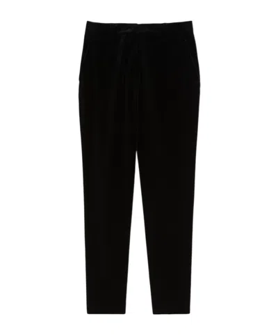 Max Mara Velvet Track Pants In Black