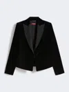 Max Mara Velvet Tuxedo Jacket In Black