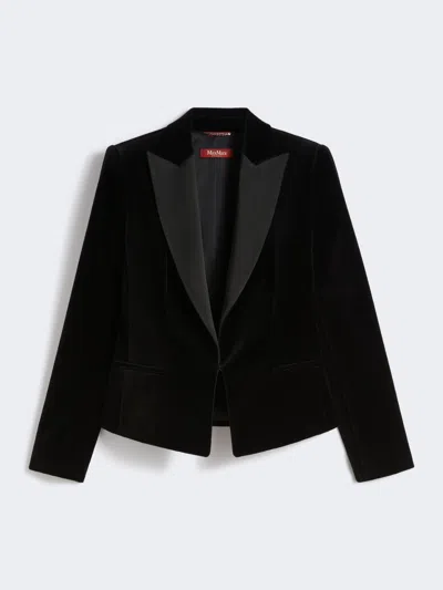 Max Mara Velvet Tuxedo Jacket In Black